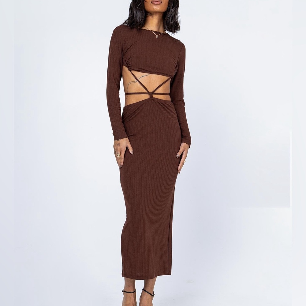 Princess Polly ‘Kari Midi’ Brown set, US 2